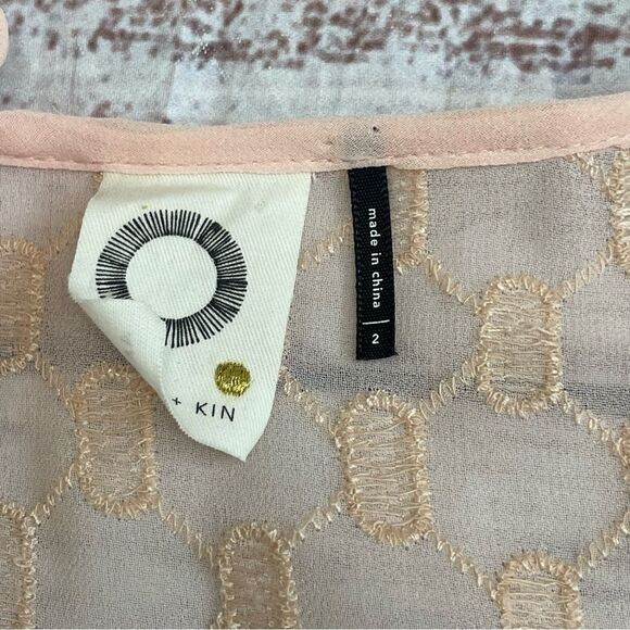 Anthropologie Akemi & Kin Brooke Eyelet Babydoll Oversized Dress Pink Size 2 - Picture 10 of 10